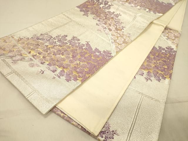 平和屋着物◎六通柄袋帯 花籬文 菊 金銀糸 正絹 逸品 DAAZ3534jm