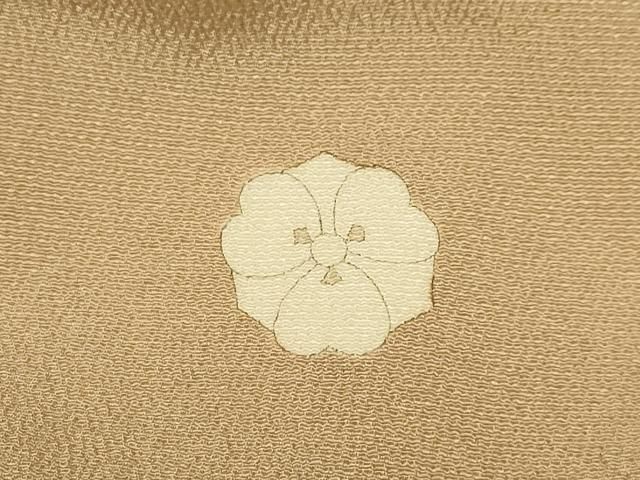 平和屋着物□上質な色無地 洗柿色 鬼しぼ縮緬 正絹 逸品 AABC5336sx