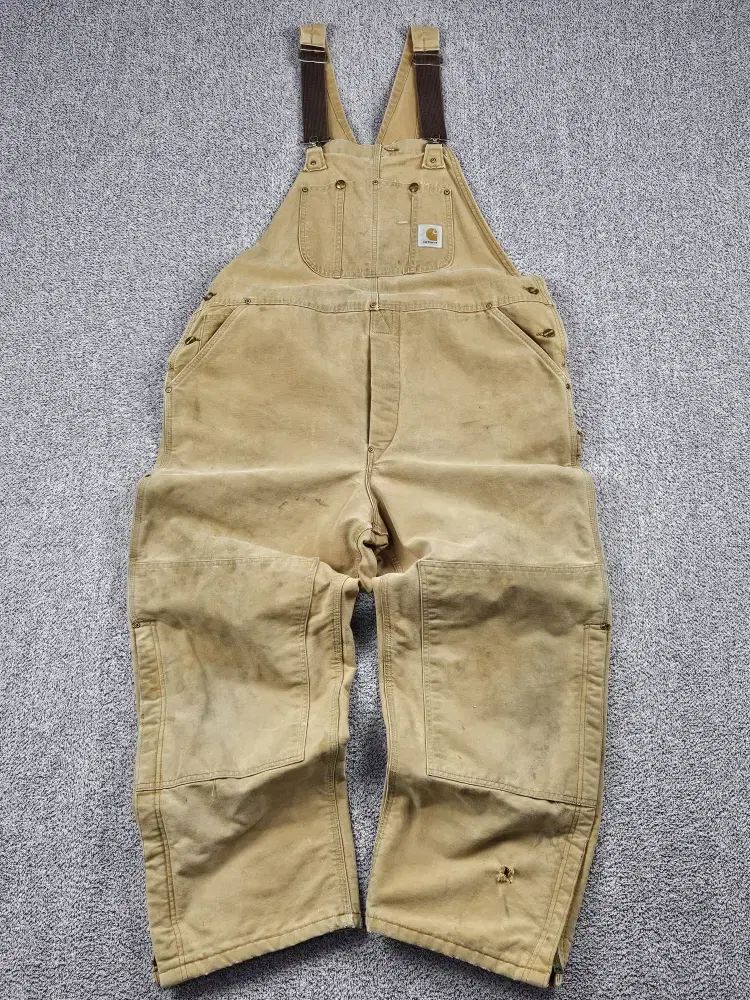 carhartt カーハート ダブルニー オーバーオール 古着 ブラウン