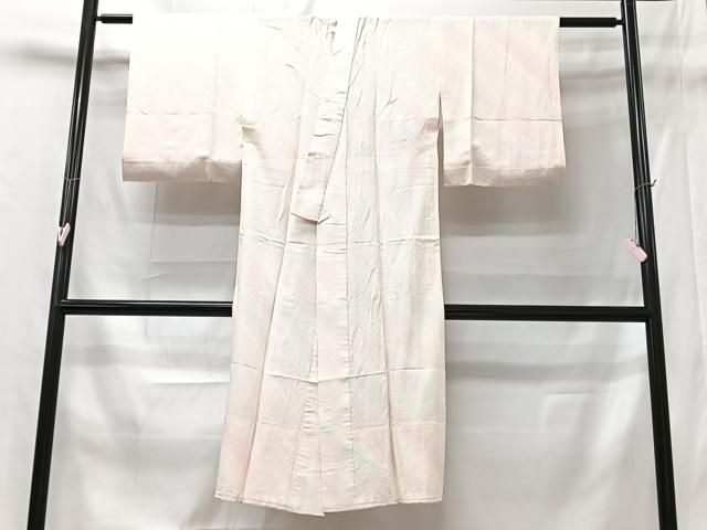 平和屋着物○長襦袢 袷 紗綾形花地紋 白色 大丸扱い 正絹 逸品 AABD6698ck