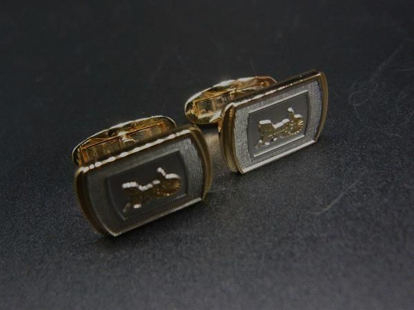 □美品□ CELINE セリーヌ マカダム柄 カフスボタン カフリンクス