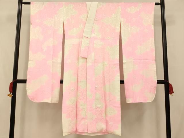 平和屋着物○振袖用長襦袢 袷 流線文 暈し染め 半衿刺繍 正絹 逸品