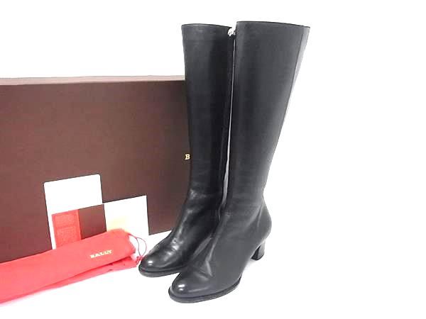BALLY バリー レザーロングブーツ ブラック ウェッジソール 約23㎝ BALLY バリー レザー ロングブーツ 表記サイズ 35 1/2 (約22.5cm) 靴