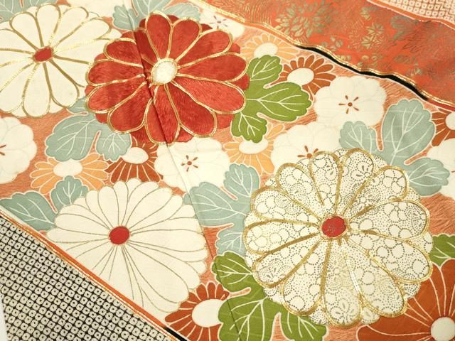 平和屋着物□豪華振袖 駒刺繍 切嵌花文 金彩 正絹 逸品 DAAZ1307qa