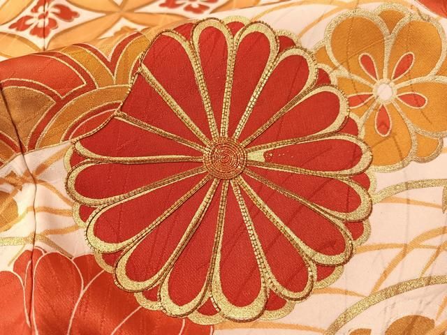 平和屋着物○豪華振袖 絞り 刺繍 鳳凰亀甲花文 黒地 金彩 正絹 逸品