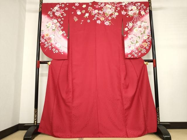 平和屋着物●小振袖　二尺袖　花束文　暈し染め　金彩　洗える着物　AABD6719ck 平和屋着物○小振袖 二尺袖 花束文 暈し染め 金彩 洗える着物