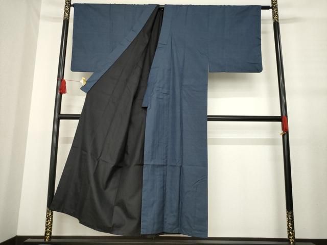 平和屋着物 男性 本場大島紬 アンサンブル 長襦袢 袷 セット 変わり格子 正絹 ck