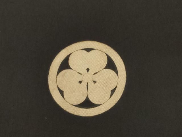 平和屋着物○男性 黒紋付 羽織 羽裏：風景文 正絹 逸品 AABD7602ck