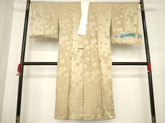 平和屋着物●長襦袢　無双仕立て　本場藍泥染　楓地紋　紫染色　反端付き　正絹　逸品　AABD7604ck 平和屋着物○長襦袢 無双仕立て 本場藍泥染 楓地紋 紫染色 反