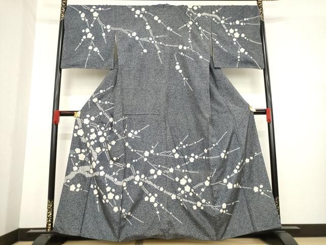 平和屋着物●本場大島紬　染大島　訪問着　絞り　枝花文　正絹　逸品　AABD7642ck 平和屋着物○本場大島紬 染大島 訪問着 絞り 枝花文 正絹 逸品