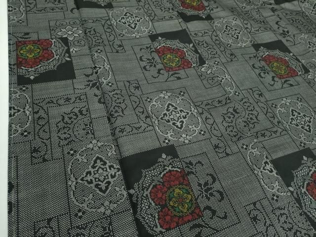 平和屋着物○本場大島紬 7マルキ 色紙重ね花文 正絹 逸品 DABA1098ps