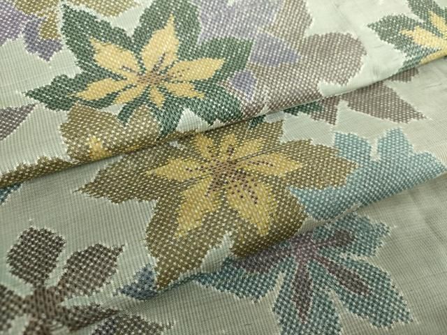 平和屋着物○本場大島紬 7マルキ 総絣 葉尽くし 正絹 逸品 DABA1104ps