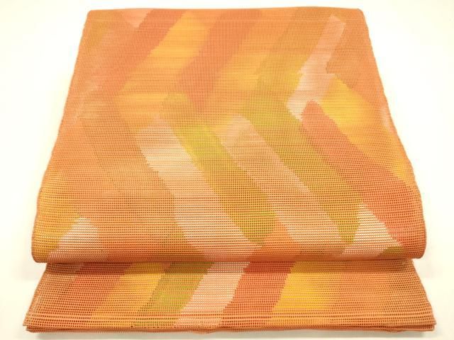 平和屋着物＊夏物　六通柄袋帯　抽象文様　銀糸　正絹　逸品　DABA0055cm 平和屋着物＊夏物 六通柄袋帯 抽象文様 銀糸 正絹 逸品 DABA0055cm