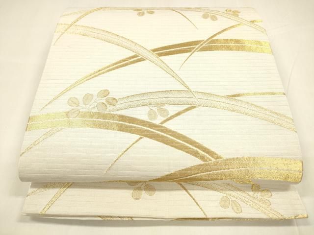 平和屋着物＊夏物　六通柄袋帯　草葉文　金糸　DABA0064cm 平和屋着物＊夏物 六通柄袋帯 草葉文 金糸 DABA0064cm