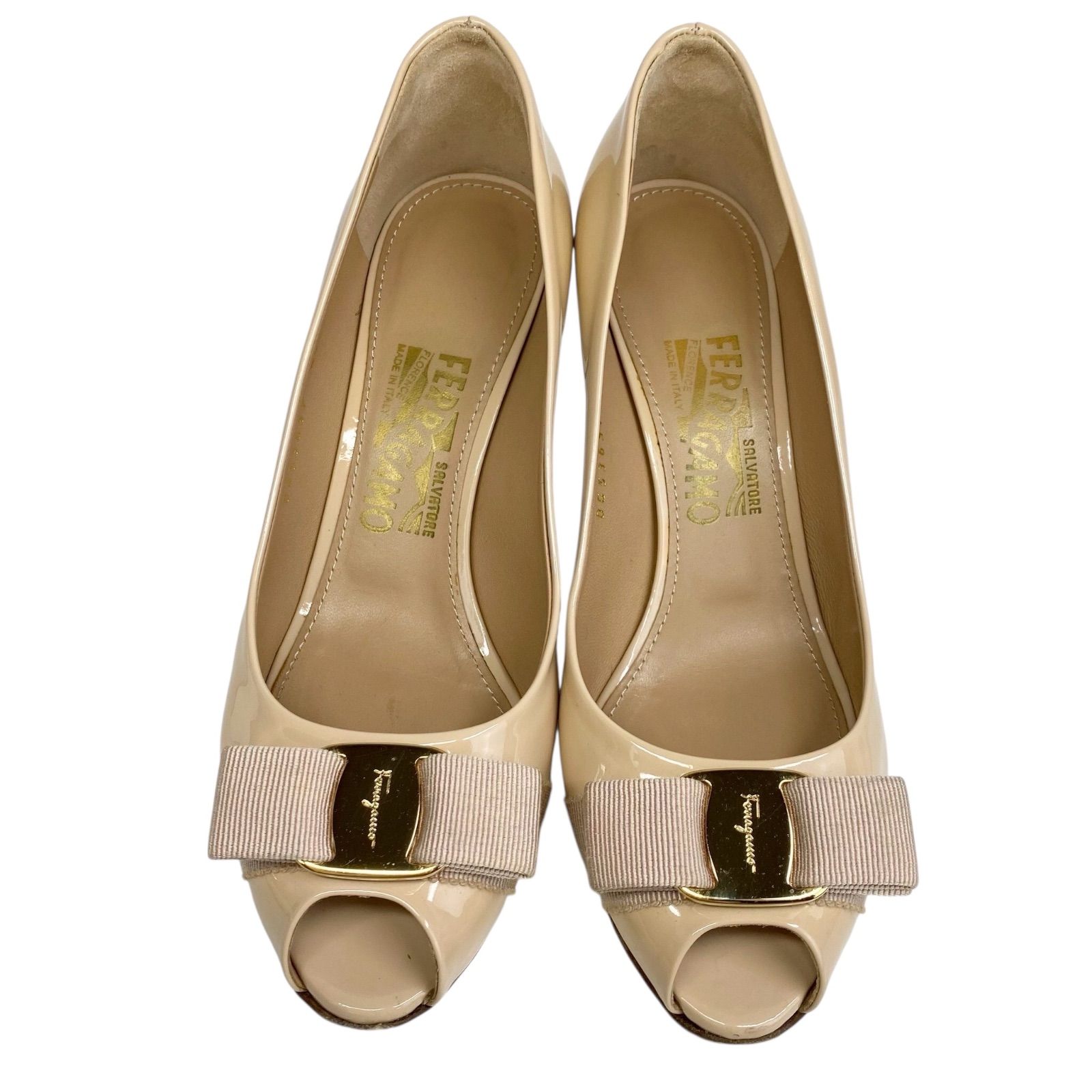 B4124】Salvatore Ferragamo サルヴァトーレフェラガモ オープントゥ