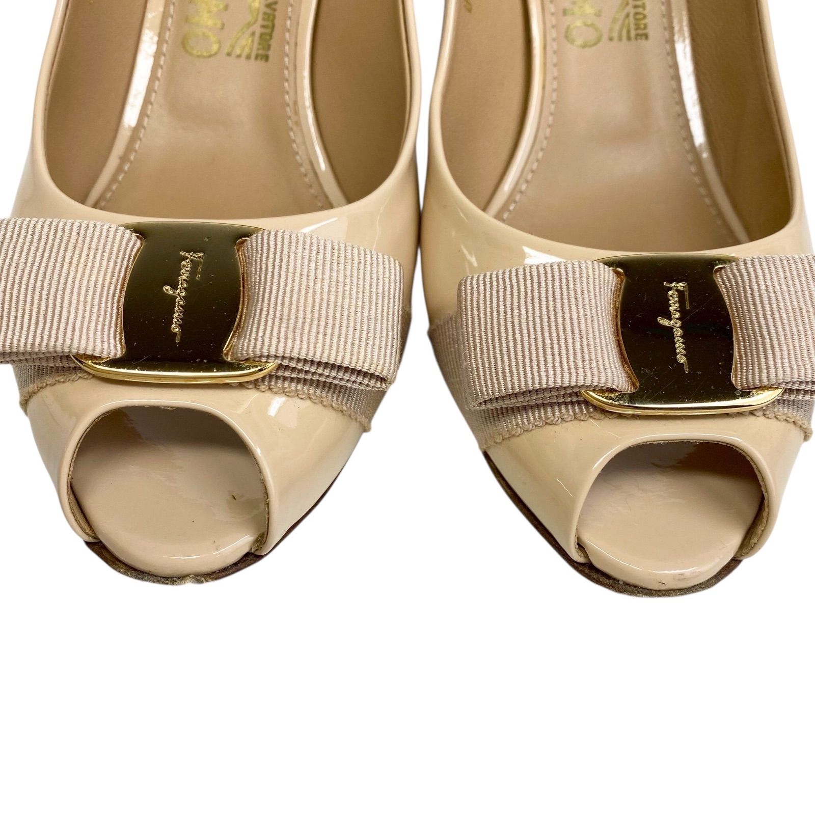 B4124】Salvatore Ferragamo サルヴァトーレフェラガモ オープントゥ