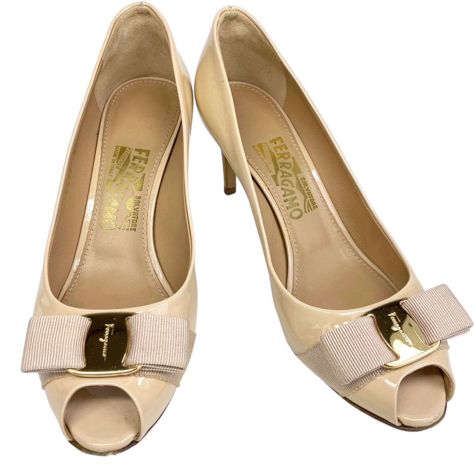 B4124】Salvatore Ferragamo サルヴァトーレフェラガモ オープントゥ