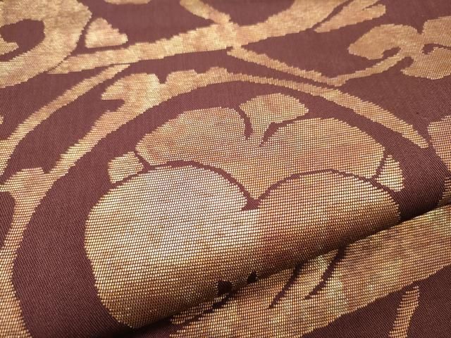 平和屋着物○洛風林 工芸帯地 六通柄 本袋帯 花唐草