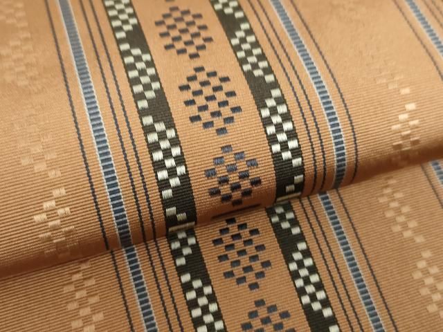 平和屋1□極上 本場筑前博多織 草木染 手織工房 染匠：小森久 八寸