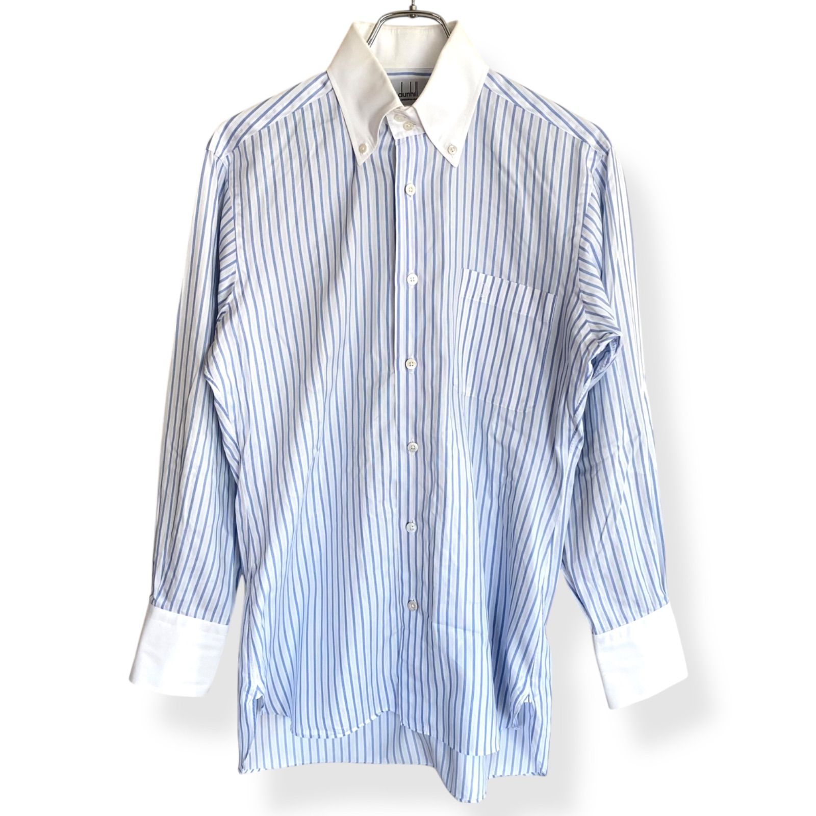dunhill ダンヒル ブルー ストライプ 長袖シャツ オーダーメイド