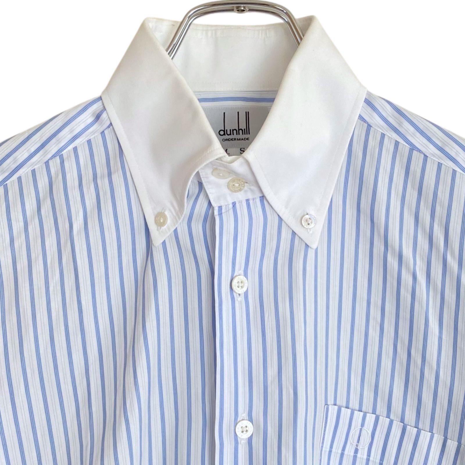 dunhill ダンヒル ブルー ストライプ 長袖シャツ オーダーメイド