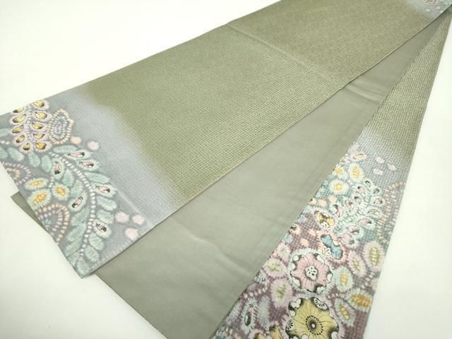 平和屋着物○太鼓柄袋帯 絞り 辻が花 銀通し地 正絹 逸品 DAAZ0889ps