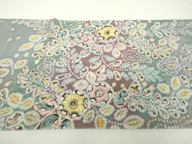 平和屋着物○太鼓柄袋帯 絞り 辻が花 銀通し地 正絹 逸品 DAAZ0889ps