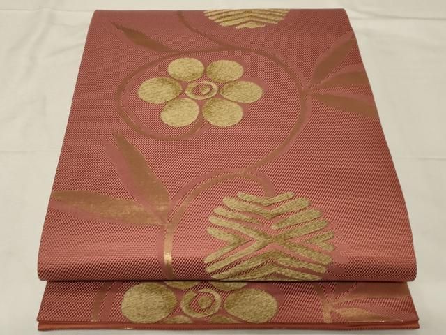 平和屋着物●六通柄袋帯 笹蔓 金糸 正絹 逸品 CABA2289dy