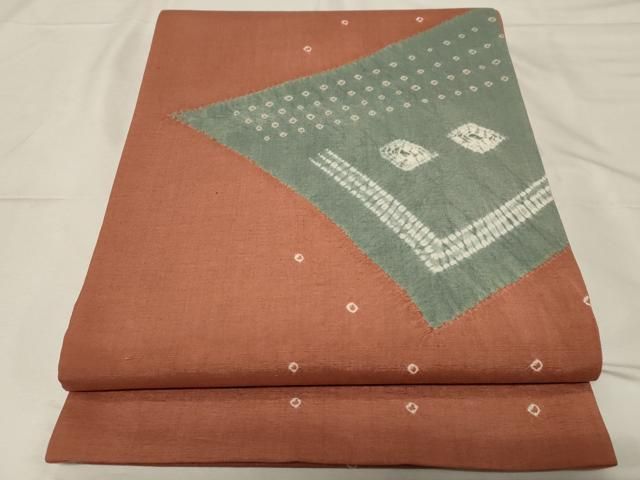 平和屋着物●全通柄袋帯 紬地 絞り 吉祥丸文 正絹 逸品 CABA2293dy