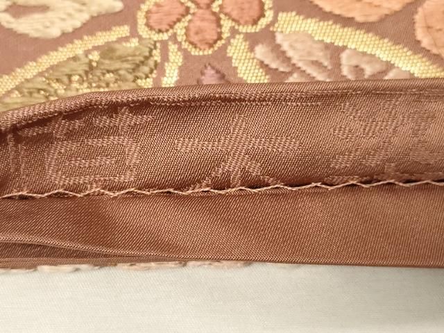 平和屋着物○六通柄袋帯 唐織 草木染 七宝花文 金糸 正絹 逸品