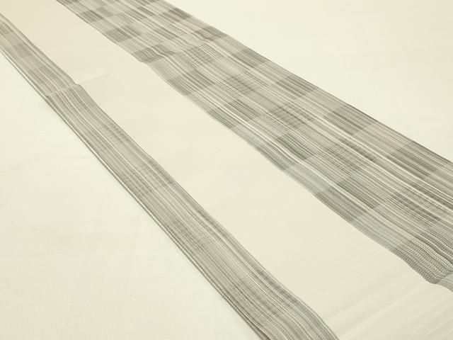 平和屋着物○両面 太鼓柄袋帯 紬地 型染め 休み鳥葉文 正絹 逸品