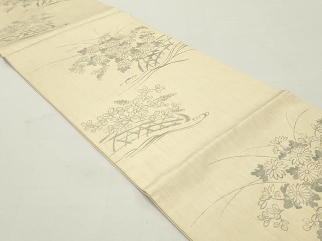 平和屋着物○六通柄 本袋帯 籬草花文 正絹 逸品 DAAY0455ob