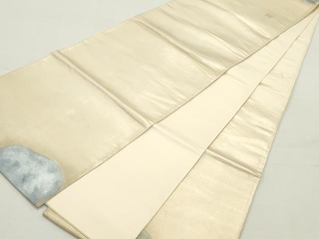 平和屋着物○小野喜象 太鼓柄袋帯 鳥霞文 引箔 正絹 逸品 DAAY0469ob