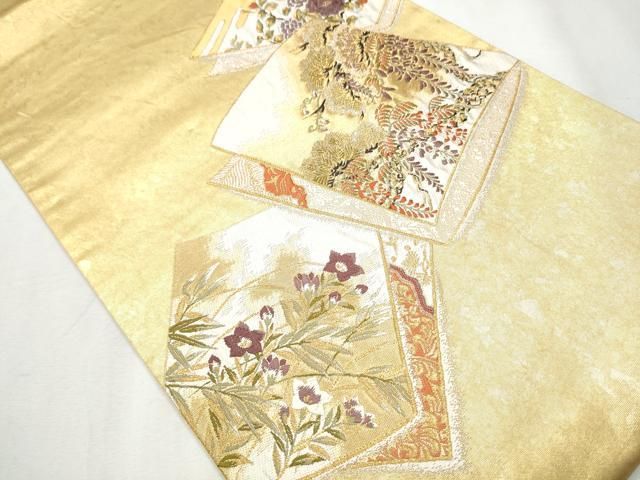 平和屋着物○つけ帯 作家物 古裂雲取文 こわたり 金