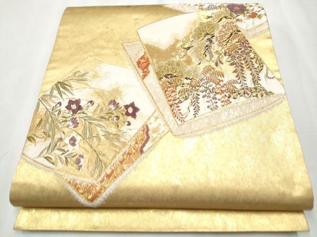 袋帯【超美品】逸品　綴れ　☆作家もの☆金糸　正倉院　太鼓柄　正絹 袋帯【超美品】逸品 綴れ ☆作家もの☆金糸 正倉院 太鼓柄 正絹