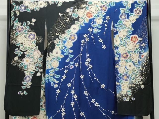 平和屋着物●豪華振袖　舞蝶辻が花文　金銀彩　正絹　逸品　CABA6073vf 平和屋着物○豪華振袖 舞蝶辻が花文 金銀彩 正絹 逸品 CABA6073vf