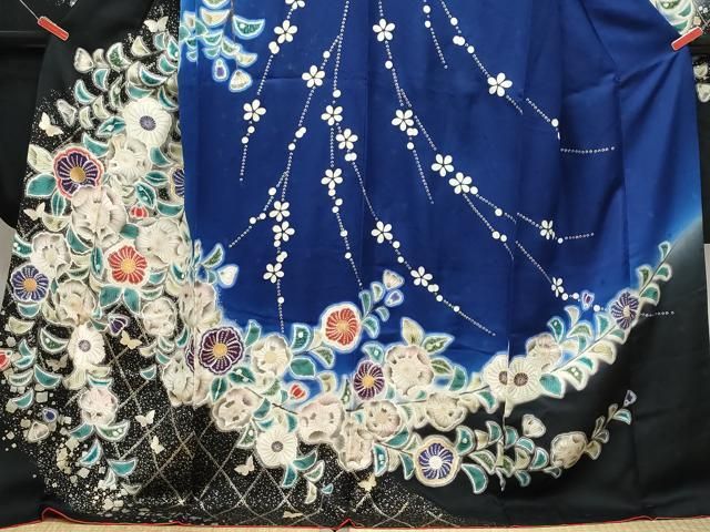 平和屋着物●豪華振袖　舞蝶辻が花文　金銀彩　正絹　逸品　CABA6073vf 平和屋着物○豪華振袖 舞蝶辻が花文 金銀彩 正絹 逸品 CABA6073vf