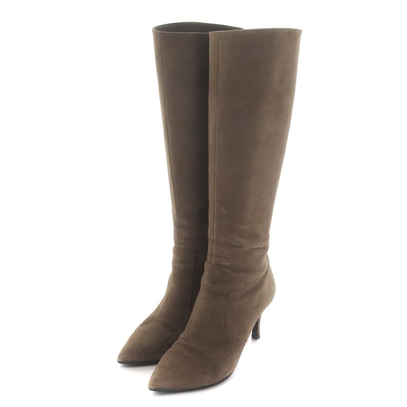 超美品★DIANA ダイアナ ロングブーツ スエード ポインテッドトゥ ダイアナ DIANA ロングブーツ スエード レザー ポインテッドトゥ 22.0