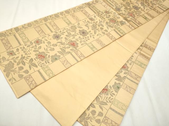 平和屋着物●六通柄袋帯　更紗花間道　正絹　逸品　CABA4919hy 平和屋着物○六通柄袋帯 更紗花間道 正絹 逸品 CABA4919hy