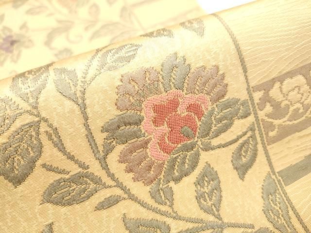 平和屋着物○六通柄袋帯 更紗花間道 正絹 逸品 CABA4919hy