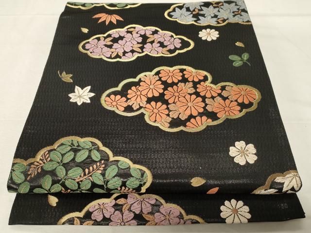 平和屋着物○ファッションデザイナー 花井幸子 六通柄袋帯 唐織 雲取