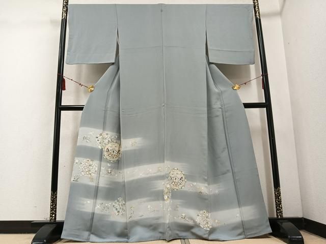 平和屋着物○豪華色留袖 お召地 樹林地紋 正絹 逸品 未使用 AABC9345ph