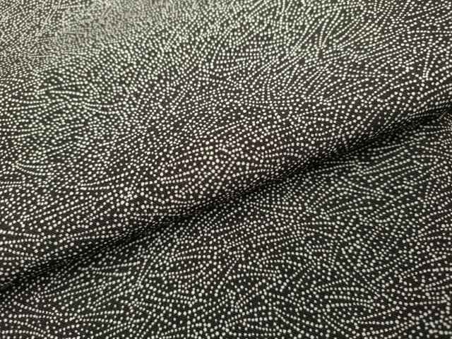 平和屋着物○江戸小紋 作家物 吹き寄せ文 黒地 ロング丈 正絹 逸品