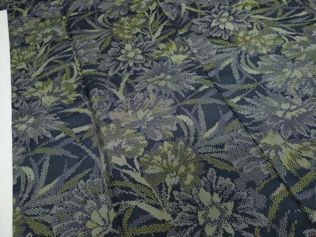 平和屋着物○上質な紬 草花文 正絹 逸品 DAAY5951ud