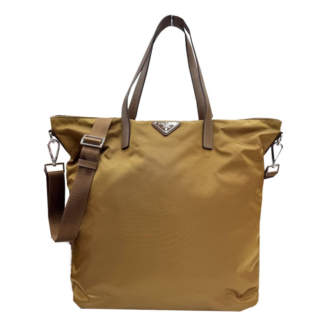✨近年・付属品完備✨プラダ トートバッグ 2way 三角ロゴ ナイロン レザー PRADA プラダ 2wayバッグ ナイロン ショルダーバッグ トートバッグ