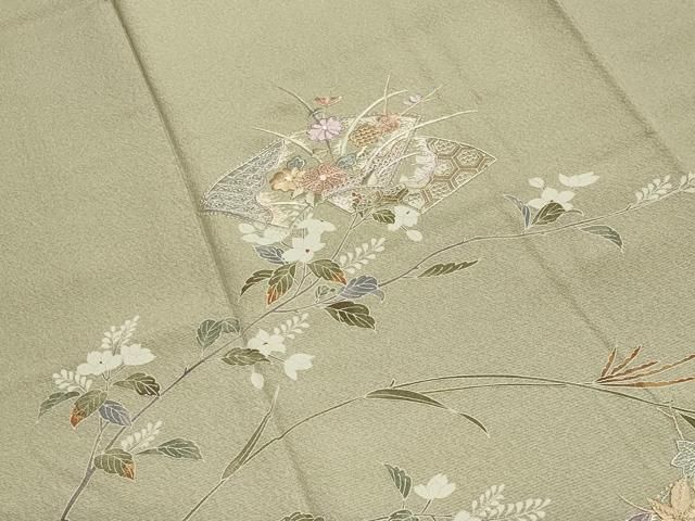 平和屋着物●中国三大刺繍　スワトウ刺繍　訪問着　地紙重ね枝花文　暈し染め　正絹　逸品　未使用　CABA1354gh 平和屋着物○中国三大刺繍 スワトウ刺繍 訪問着 地紙重ね枝