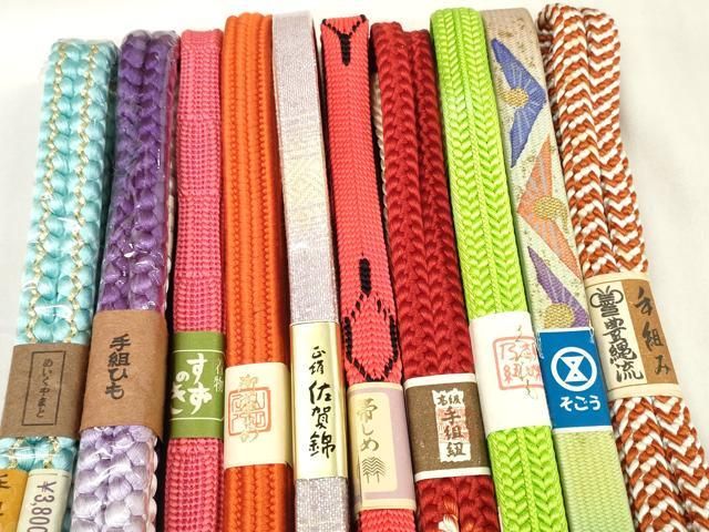 平和屋着物●和装小物　帯締め10本セット　豊縄流　佐賀錦　手組紐　組紐　金銀糸　めいくやまと　そごう　逸品　未使用　DAAW8472zzz 平和屋着物○和装小物 帯締め10本セット 豊縄流 佐賀錦 手