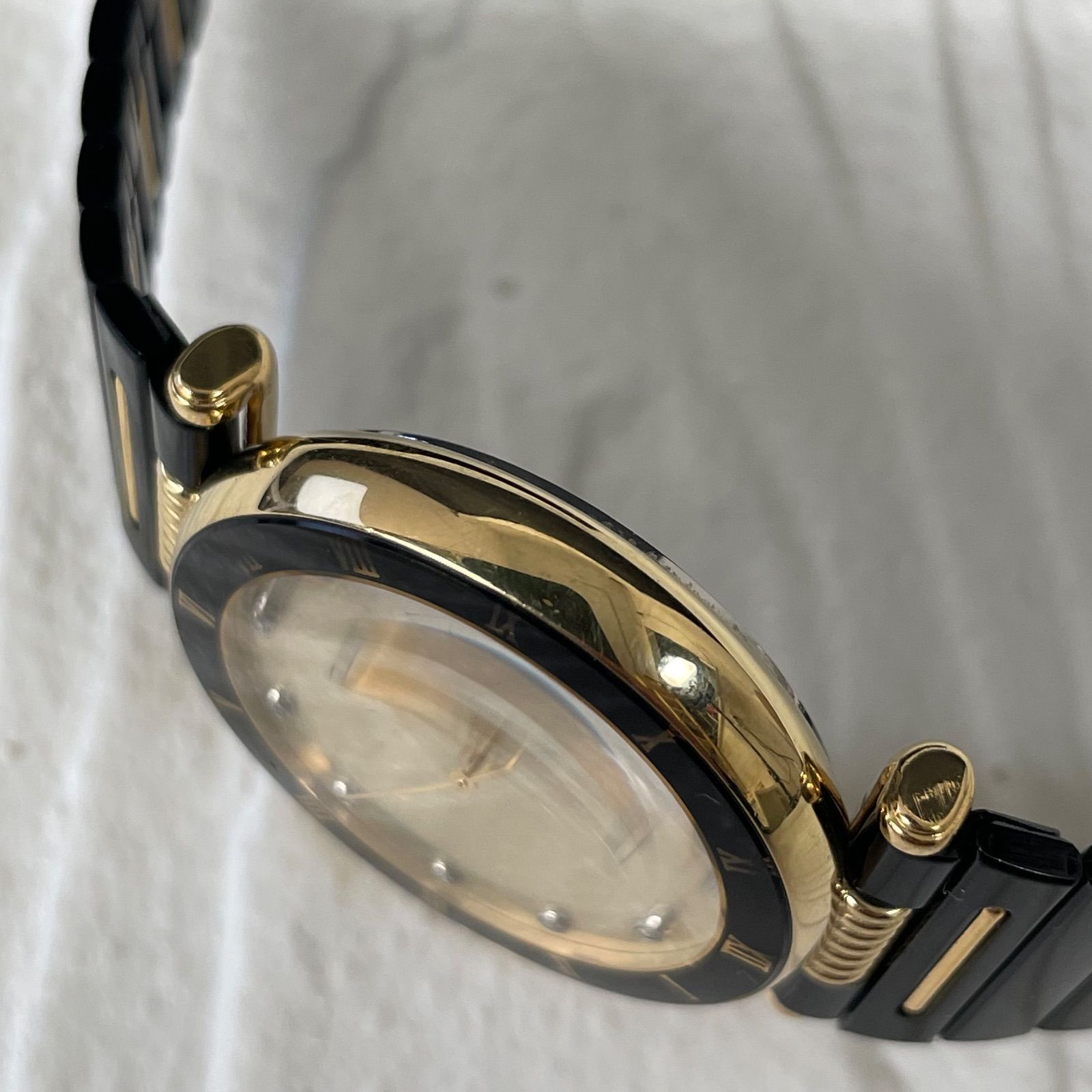 AUREOLE オレオール レディース腕時計 稼働品 ゴールド×ブラック ユニ