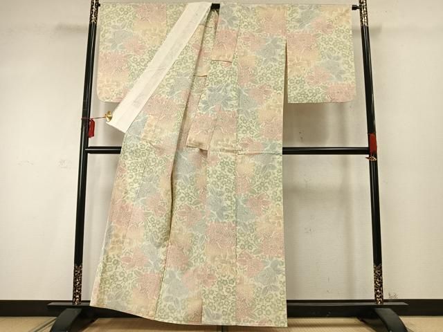 平和屋着物▽本塩沢 単衣 舞花間道 正絹 逸品 CAAV3770dy
