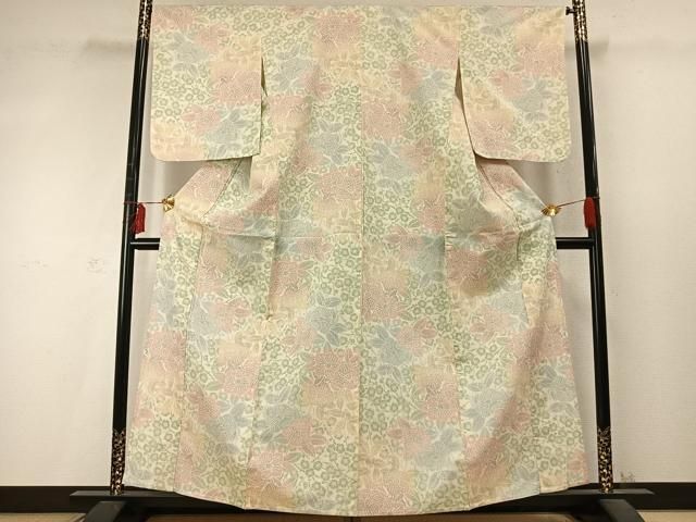 平和屋着物▽本塩沢　単衣　草花文　正絹　逸品　AABD0220fy 平和屋着物▽本塩沢 単衣 草花文 正絹 逸品 AABD0220fy - メルカリ